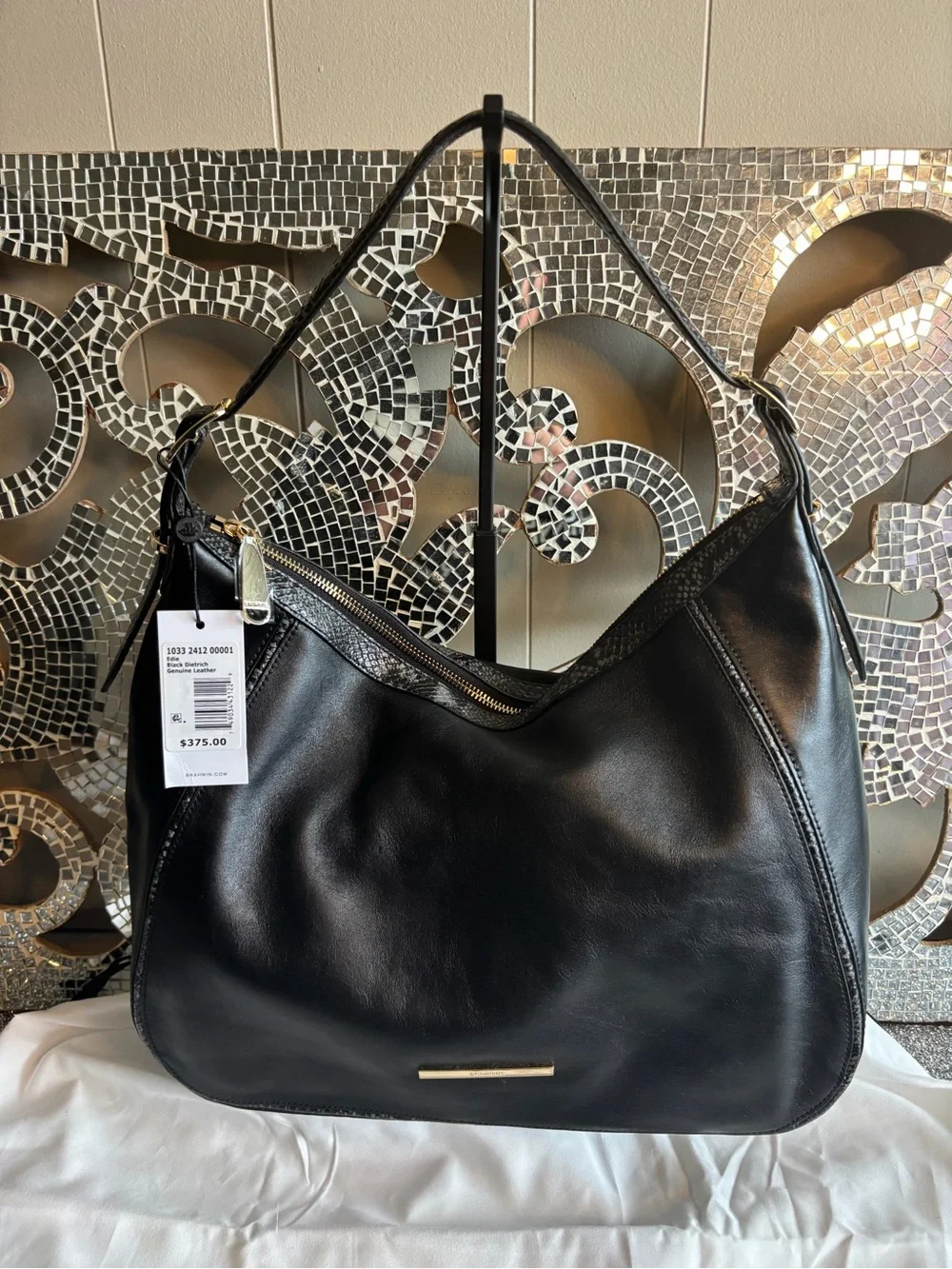 ⭐️Brahmin Edie Black Dietrich Leather Shoulder Bag